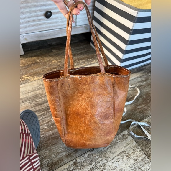 Handbags - 2 for $30 sale: vintage artisan-crafted brown leather bucket  bag Uruguay (fair)